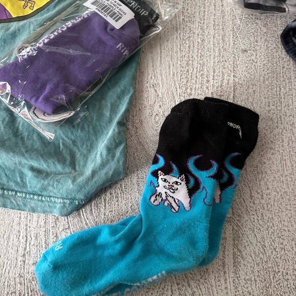 Ripndip welcome to heck lord Nermal flames purple socks crew - Picture 2 of 3